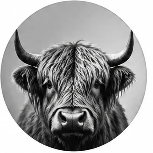 Black and white bull mascot avatar